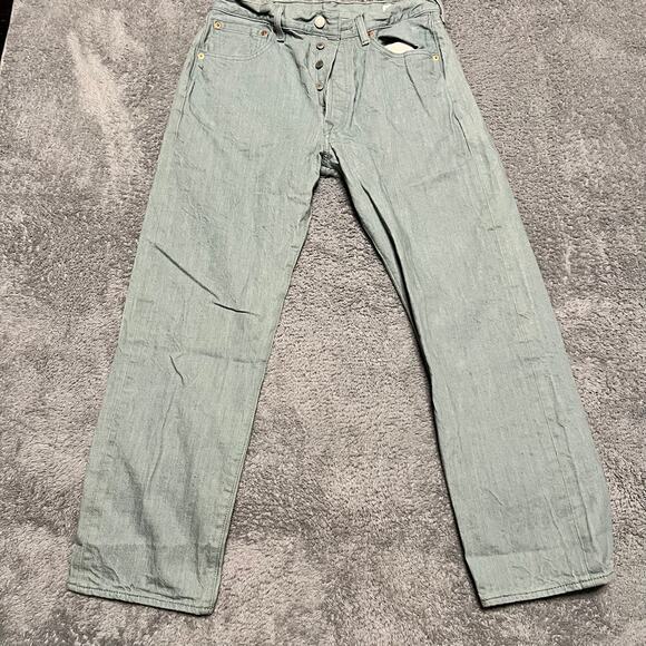 Levi’s 501 Jeans Mens 34 X30 Green Button Fly Straight Pants - Picture 1 of 11